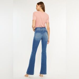 Kancan Roel High Rise Super Flare Jeans in Medium-washed